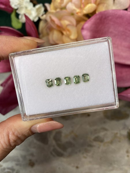 $1 RES ~ $2800 Buy Now * 2.30ct Green Sapphire Emerald Cut Layout Carousel 2