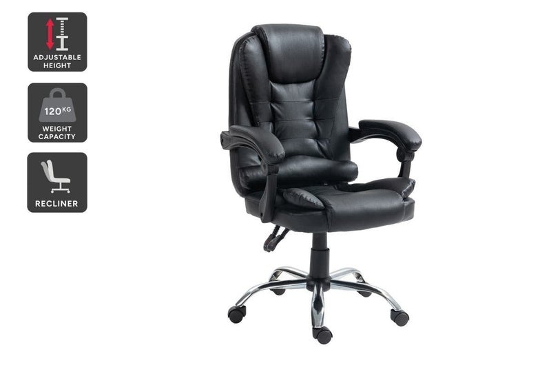 Ergolux Executive Leather Office Chair (Black) Carousel 1