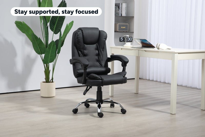 Ergolux Executive Leather Office Chair (Black) Carousel 2