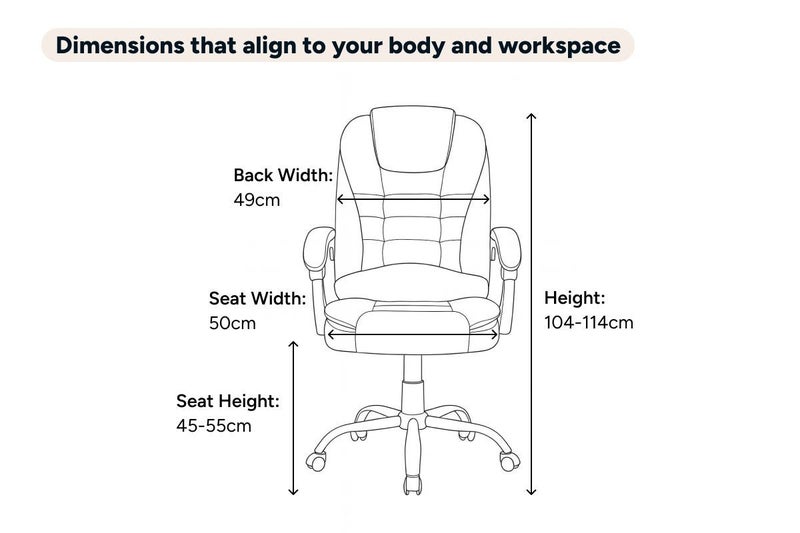 Ergolux Executive Leather Office Chair (Black) Carousel 11