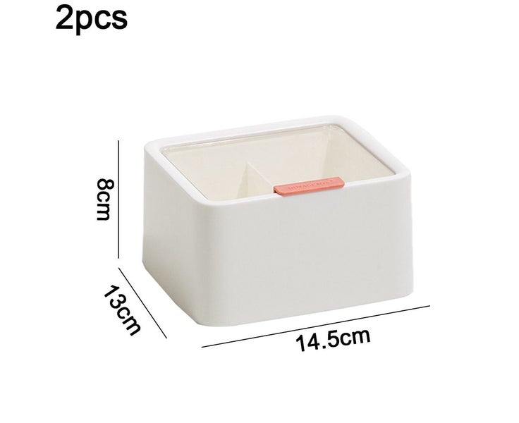 Plastic Stackable Bathroom Vanity Countertop Storage Cosmetic Organizer Box w Carousel 2