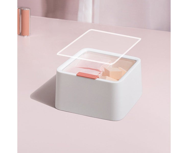 Plastic Stackable Bathroom Vanity Countertop Storage Cosmetic Organizer Box w Carousel 5