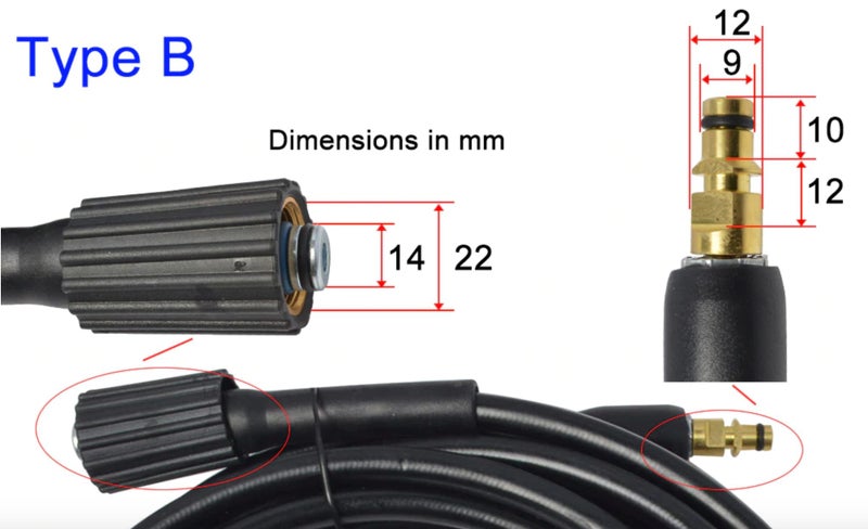 High Pressure Hose For Karcher (K2-K7) 6m Three Fitting Options Carousel 2