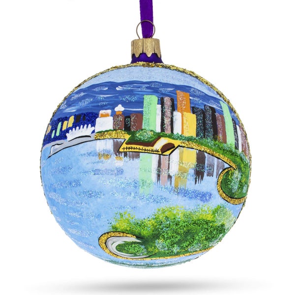 Stanley Park Vancouver Canada Glass Ball Christmas Ornament 4 Inches Carousel 1