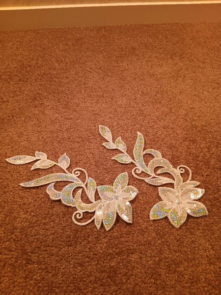 GORGEOUS WHITE&SILVER SEQUIN APPLIQUES Carousel 4