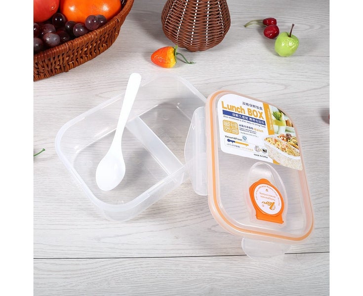 Plastic Food Storage Box Case kitchen Clip Airtight Container (2-Grid M17.5x1 Carousel 2