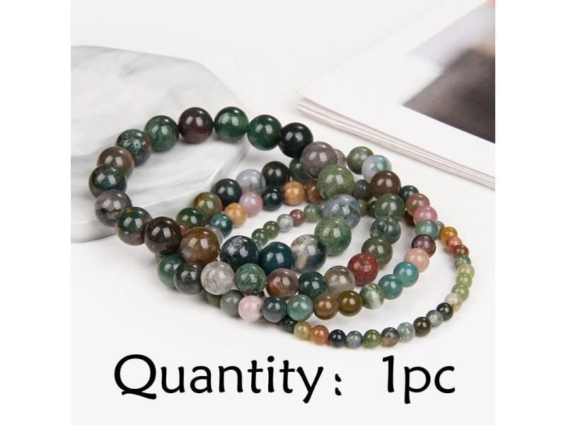 Natural Frosted Pink Zebra Mineral Stone Bracelet Handmade Matte Bead Jewelry Carousel 1