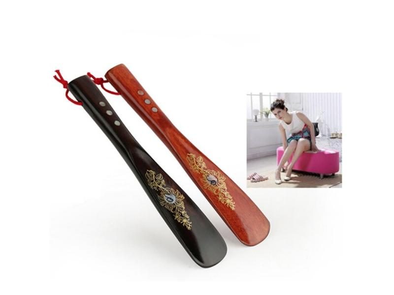 1Pcs Professional Solid Wooden Long Handle Shoehorn Useful Shoe Lifter Carousel 1