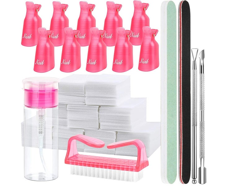 Nail Polish Gel Remover Tools Kit with Nail Clips, 100ml Nail Polish Remover Carousel 1