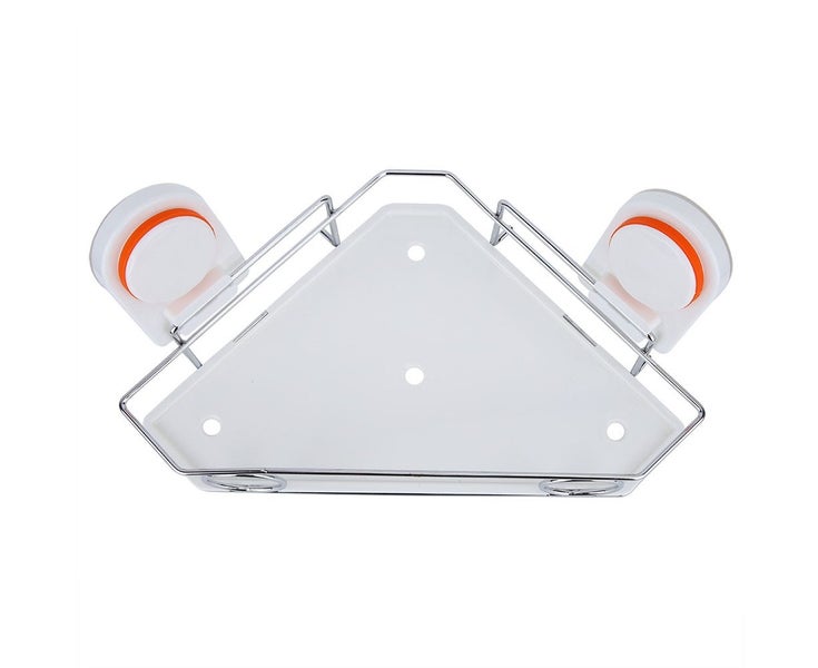No Drilling Stainless Steel Wall Mounted Corner Bathroom Holder Storage Shelf Carousel 1