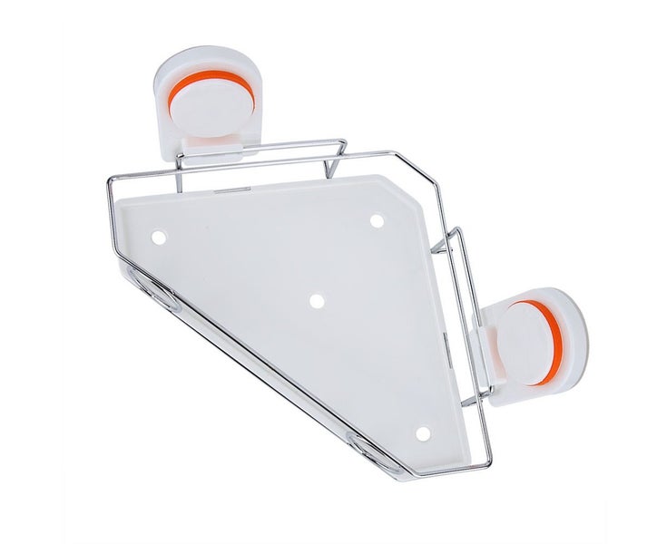 No Drilling Stainless Steel Wall Mounted Corner Bathroom Holder Storage Shelf Carousel 2