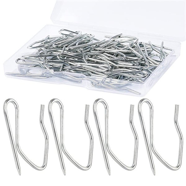 58pcs Metal Curtain Hooks Sopito 1.2 Inch Drapery Pin and Hook for Pleated Drape Carousel 1