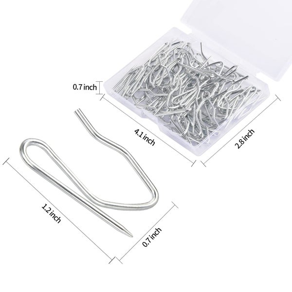 58pcs Metal Curtain Hooks Sopito 1.2 Inch Drapery Pin and Hook for Pleated Drape Carousel 2