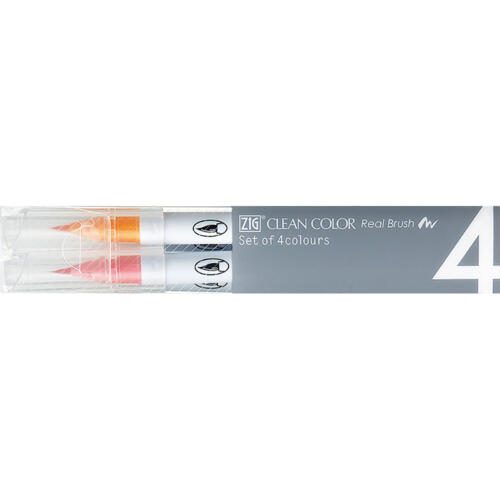 KURETAKE ZIG CLEAN COLOR Real Brush 4 color set "Pale colours" Carousel 1