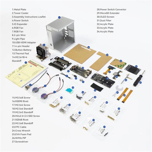 Raspberry Pi Pironman 5 NVMe M.2 SSD PCIe Mini PC Case for Raspberry Pi 5 Carousel 2