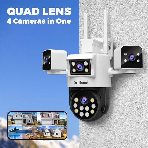 SriHome SH066 4-In-1 Quad Lens Wi-Fi Smart Security Camera Carousel 1