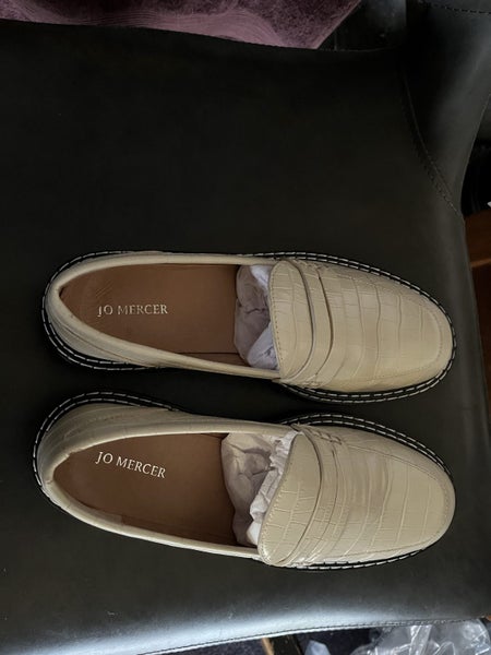 Jo Mercer Bone Croc Loafers size 38629327377230111117
