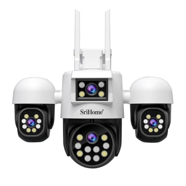 SriHome SH069 4-In-1 Quad Lens Wi-Fi Smart Security Camera, 3 x Pan/Tilt and ... Carousel 2