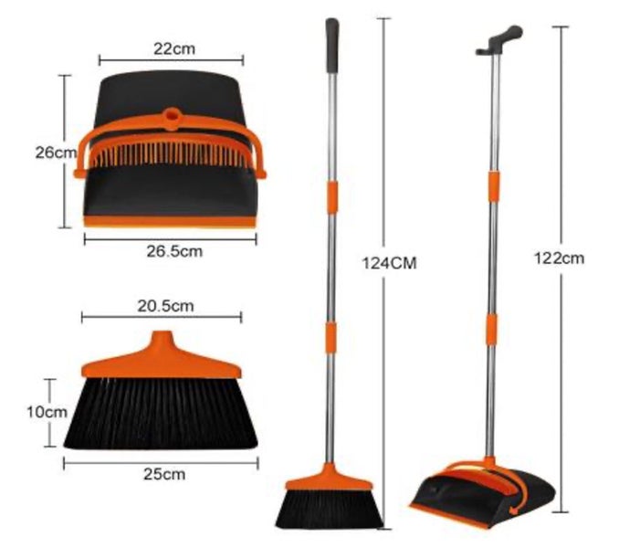Dustpan with Broom Combo with 120 cm Long Handle Carousel 1