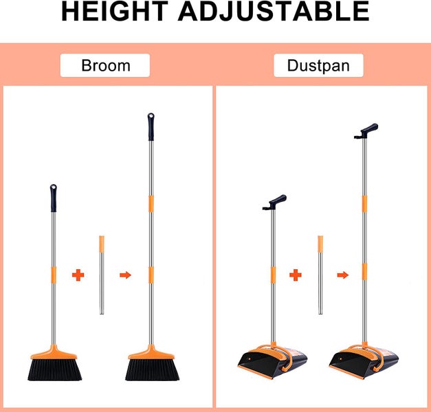 Dustpan with Broom Combo with 120 cm Long Handle Carousel 8