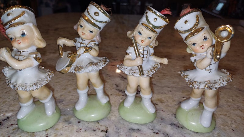 Vintage 1950s 1960s retro Japanese mid century ceramic marching girls62865826678147113