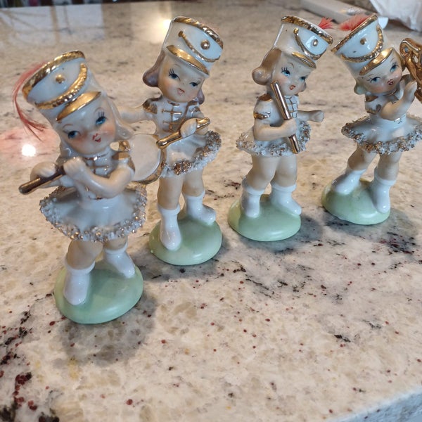 Vintage 1950s 1960s retro Japanese mid century ceramic marching girls62865826678147111