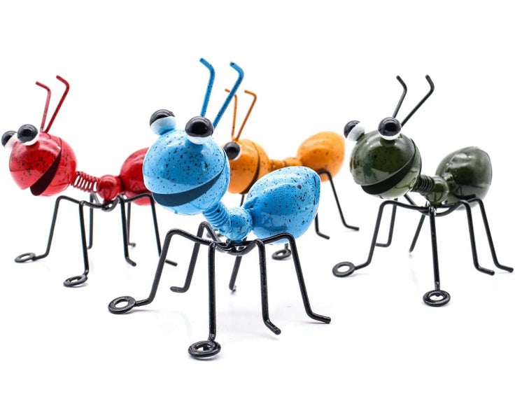 Metal Ant Wall Decor Set of 4 Colorful Indoor Bathroom Kids Room or Outdoor B Carousel 1