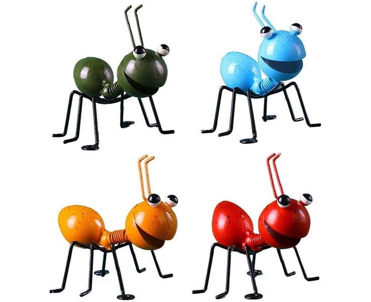 Metal Ant Wall Decor Set of 4 Colorful Indoor Bathroom Kids Room or Outdoor B Carousel 2