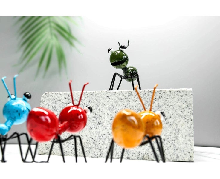 Metal Ant Wall Decor Set of 4 Colorful Indoor Bathroom Kids Room or Outdoor B Carousel 5