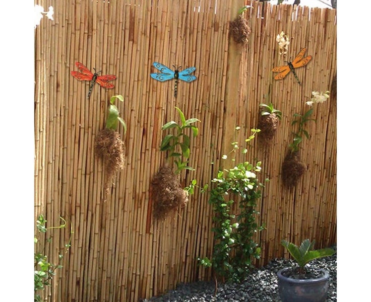 Metal Dragonfly Wall Decor Outdoor Garden Fence Art,Hanging Decoration Carousel 5