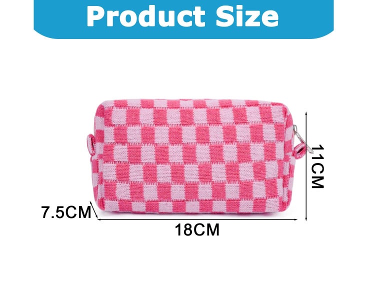 Makeup bag Plaid makeup bag Makeup bag and makeup brush storage bag Travel ma Carousel 2