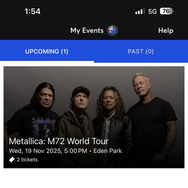 2x Metallica seated tickets Carousel 1