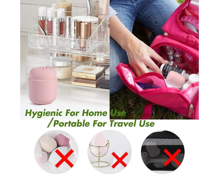 Makeup Sponge Holder, Cosmetic Blender Silicone Travel Case,Makeup Puff Ball Carousel 5