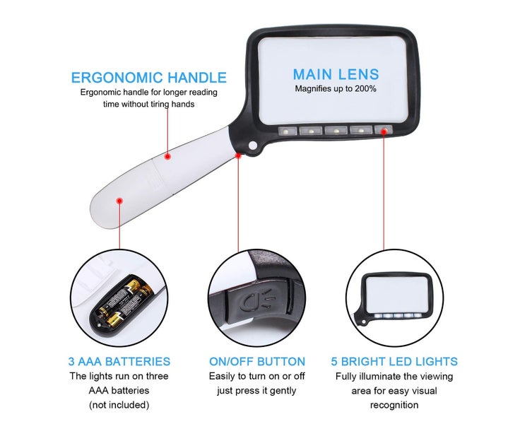 Magnifying Glass with Light. Magnifier for Reading with Bright LED Lights, Fo Carousel 5