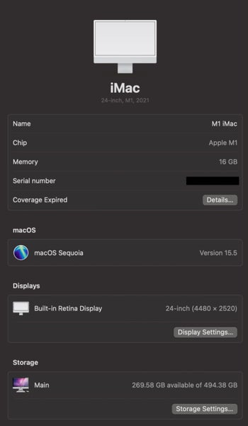 Apple M1 iMac 16Gb RAM 500gb SSD Carousel 11