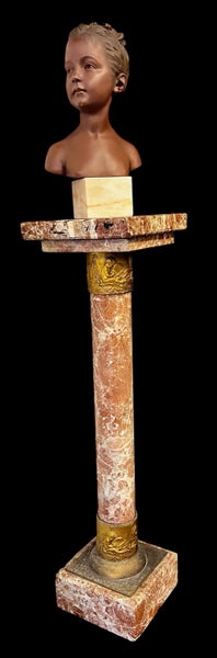 Victorian French Marble & Brass Bound Plinth #AWH628638638133781129