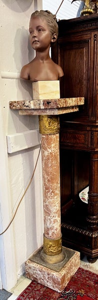 Victorian French Marble & Brass Bound Plinth #AWH62863863813378111