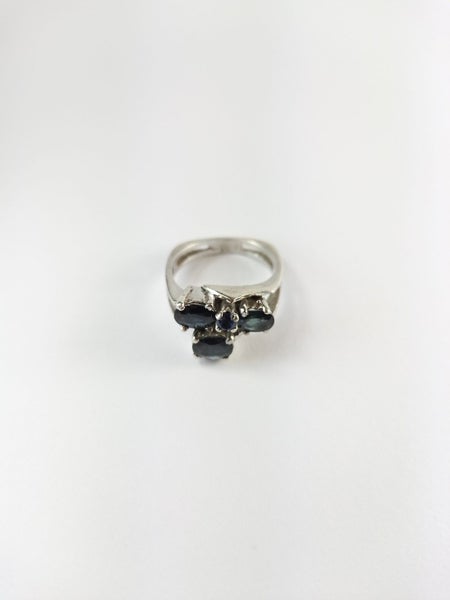 Vintage Sapphire Modernist Sterling Silver Ring - $1 Reserve Charity Auction Carousel 18