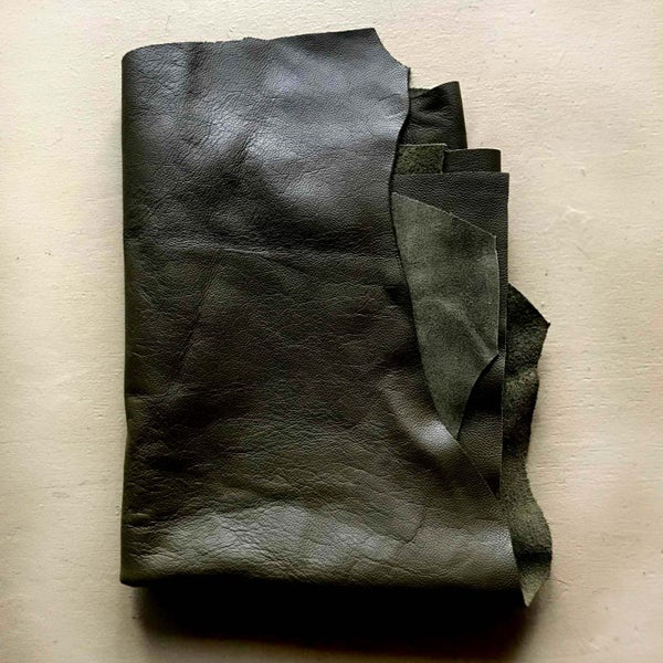 Green Leather Piece - 1m x .68m Carousel 1