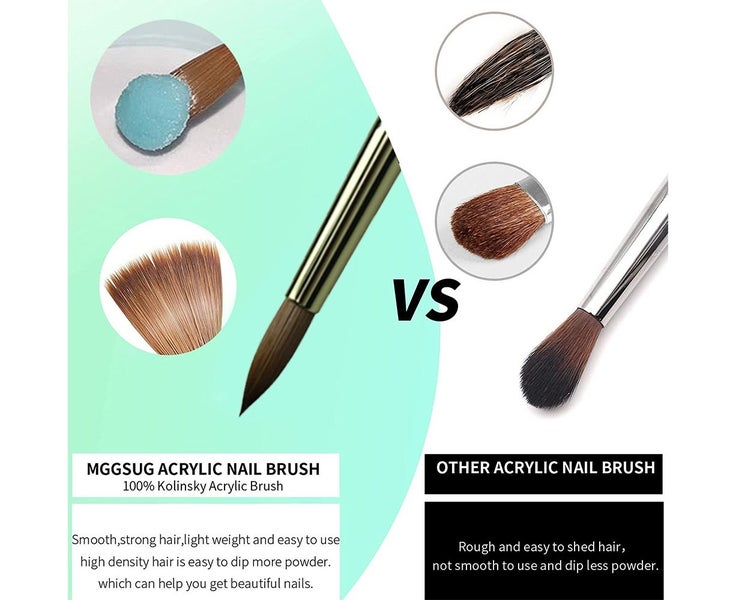 Kolinsky Acrylic Nail Brush,Nail Carving Nail Extension with Acrylic Powder, Carousel 5