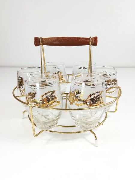 Vintage Six Glass Drinks Caddy with Handle - $1 Reserve Charity Auction62864741420546111