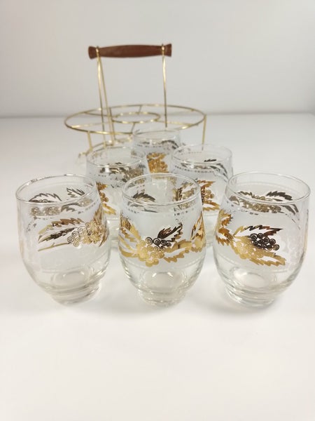 Vintage Six Glass Drinks Caddy with Handle - $1 Reserve Charity Auction62864741420546112