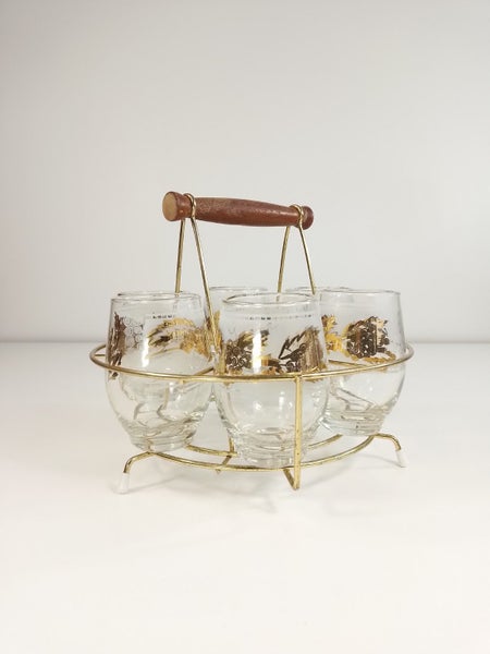 Vintage Six Glass Drinks Caddy with Handle - $1 Reserve Charity Auction62864741420546113