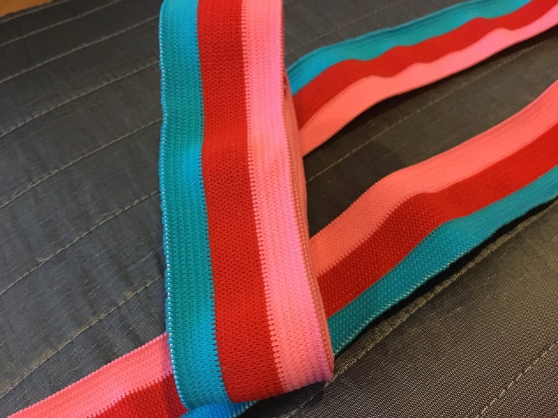 Pink, red & blue elastic - 1m85cm length x 30mm wide Carousel 2