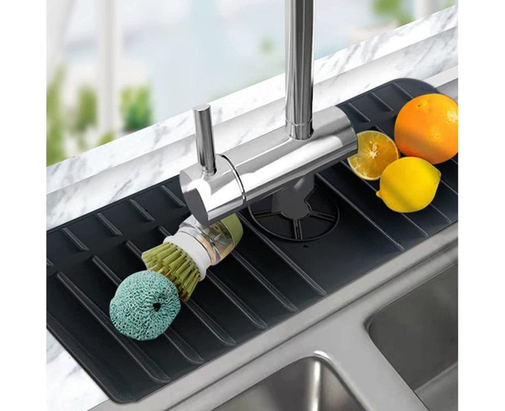 Kitchen Faucet Sink Splash Guard Silicone Faucet Water Catcher Drying Mat Pad Carousel 6