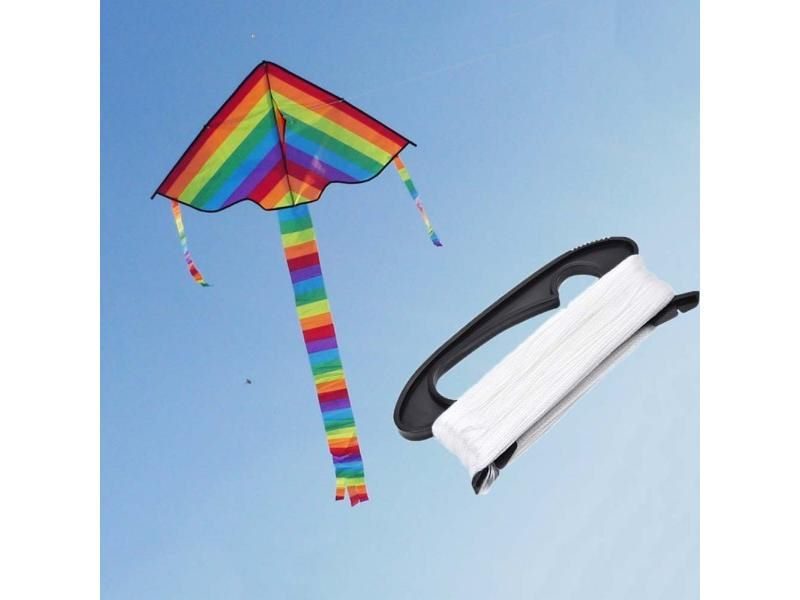 Black Kite Thread Winder With 100 Meters Flying Kite Line D Shape Plastic Kite Carousel 1