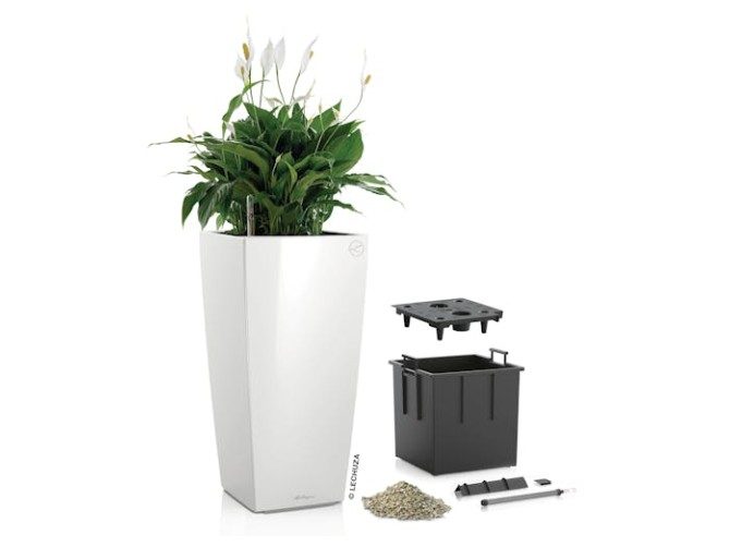 Lechuza Cubico Planter Colour 40 - White Carousel 1