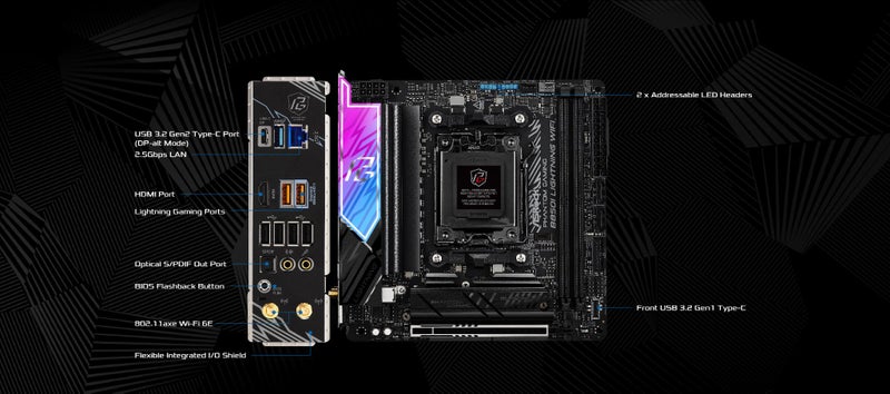 As New ASRock B850I PG Lightning WIFI MINI - ITX ///// AMD Ryzen 7000/8000/9000 Carousel 2