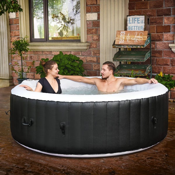 210x210CM 130 Jets Hot Tub Inflatable Spa Massage Portable Outdoor Bath 6 Person Carousel 1