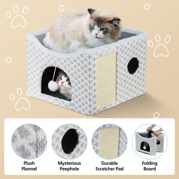 Foldable Cat House Cat Cave Pet Cube House Carousel 1